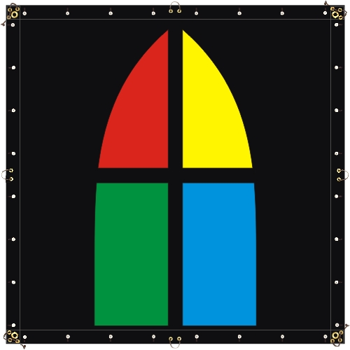 Kirchenplane spitz farbig