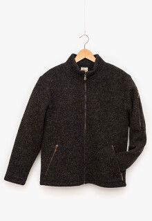 Stehkragenjacke, gewalkt, Coburger Fuchsschaf Anthrazit XL