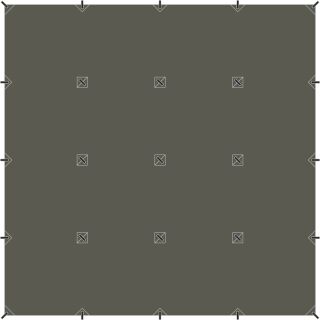 Baumwoll-Tarp 300 x 300 cm, 25 Schlaufen Oliv