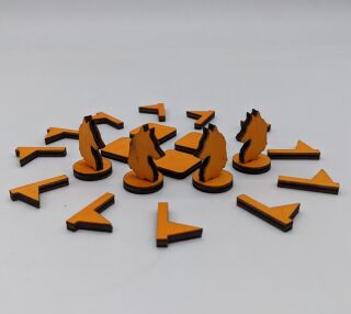 Set Spielfiguren Wölfe Orange - Rivalen der Jurtenburg - 20 Teile