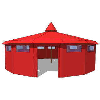 SEEGLER Schlaufenjurte 800 cm rot mit Folienfenster