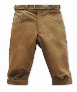 Lederbundhose, Samtspalt, Herren 62 oliv