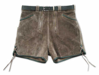 Gürtel-Lederhose mit 2 RV, Spaltleder, Kinder 116 grau mit Gürtel, schmale Schlaufen