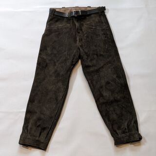 Lederhose, knöchellang, Samtspalt, Kinder 152 rot