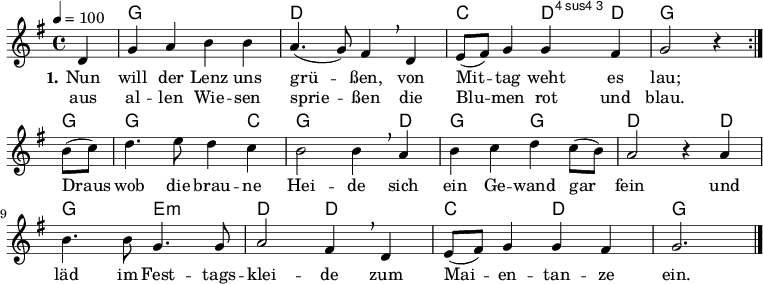 Nun Will Der Lenz Uns Grüßen Akkorde Nun will der Lenz uns grüßen – Jurtenland-Wiki